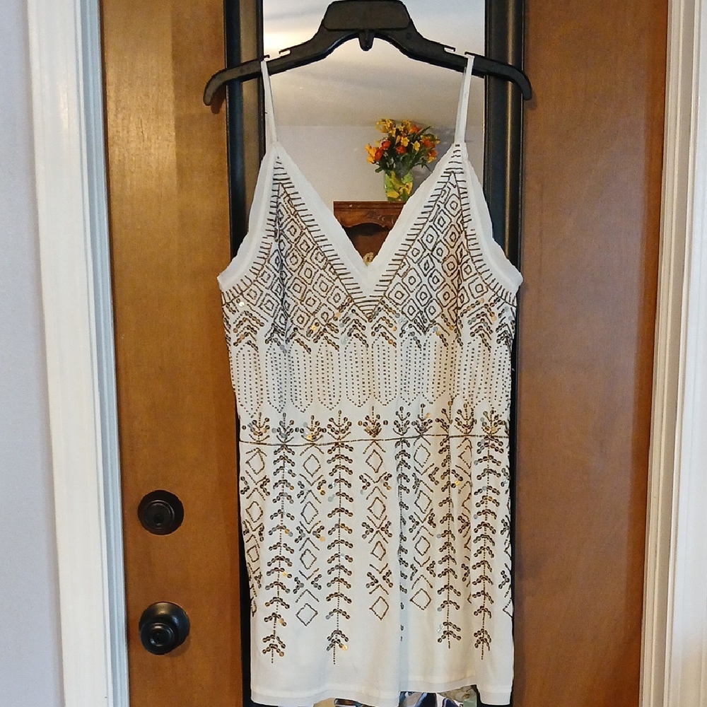 Free People Beaded Art Deco Mini Dress M